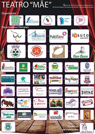 Logotipos com patrocinadores do evento