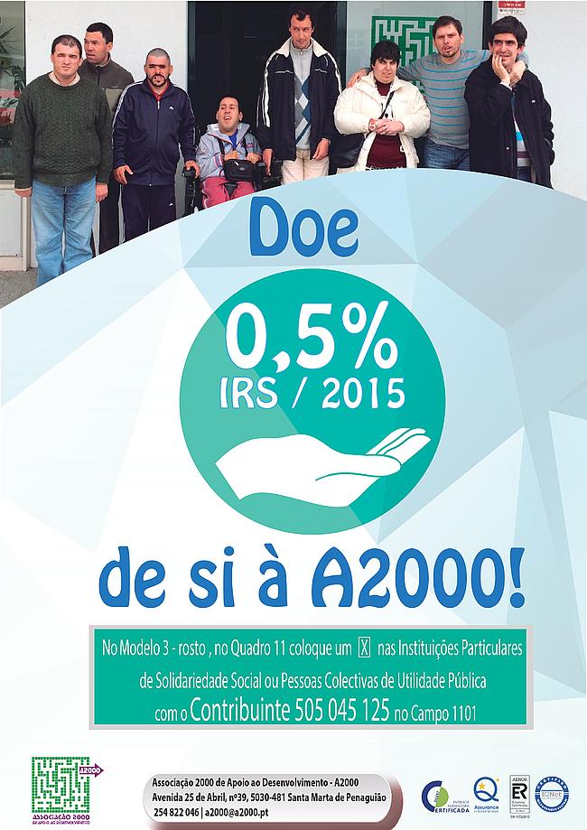 Cartaz de publicitação do pedido de consignação de 0,5% do IRS à A2000