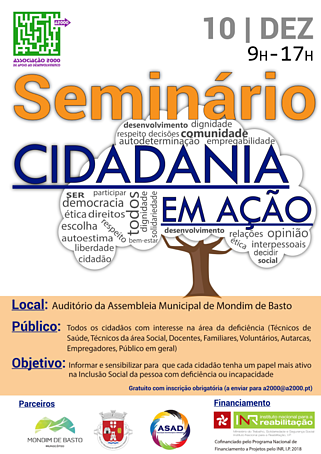 Cartaz do seminário "Cidadania em Ação"