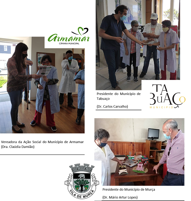 Clientes dos projetos com os presidentes das Câmaras Municipais de Murça e Tabuaço e a Vereadora com o Pelouro da Ação Social da Câmara Municipal de Armamar