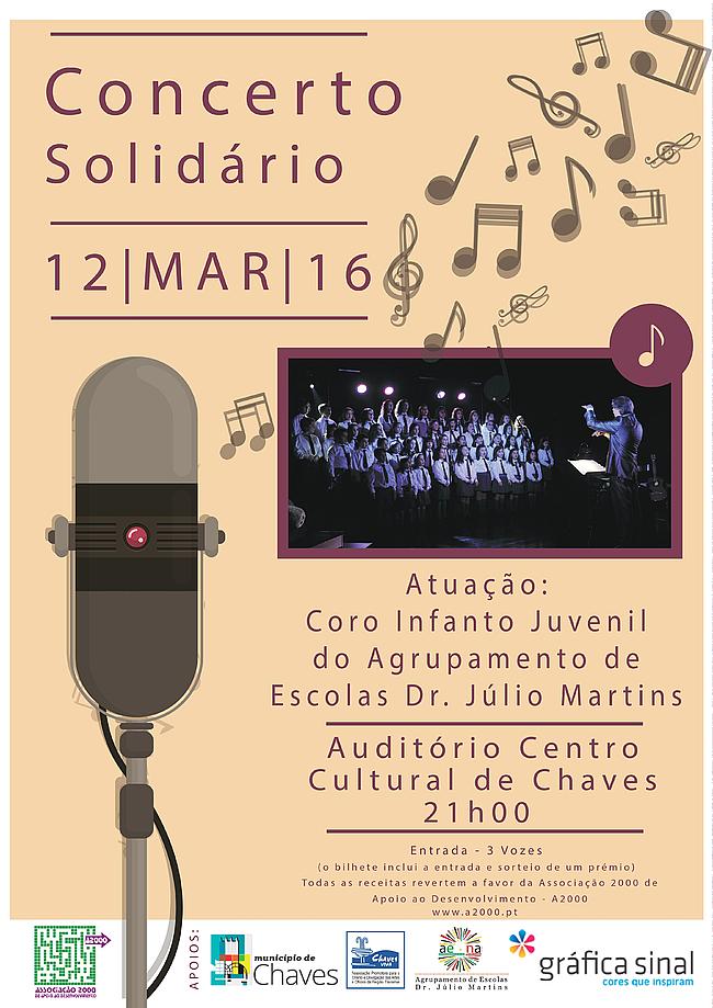 Cartaz de divulgação do concerto solidário
