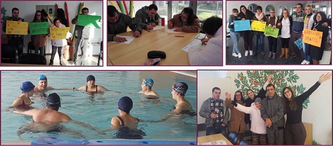 Clientes do GAPRIC fazem e expõem trabalhos manuais e divertem-se em atividades na piscina