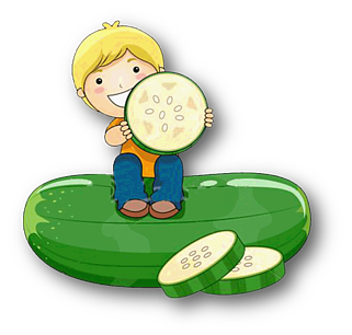 Imagem em desenho animado de criança com legume