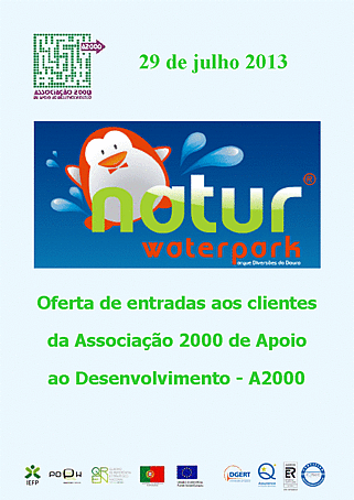 Cartaz promocional de iniciativa da Natur Waterpark