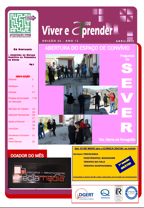 Capa Newsletter Abril 2013