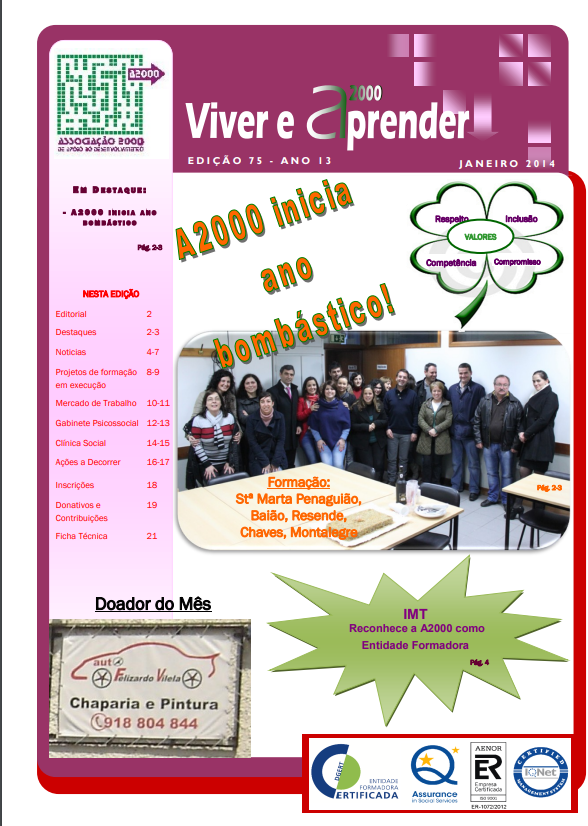 Capa Newsletter Janeiro 2014